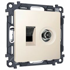 ТВ-розетка и розетка Ethernet RJ-45 без рамки Ambrella Volt MA MA332510