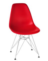 Стул обеденный Dobrin LMZL-PP638A DSR, ножки хром, цвет красный (R-02)