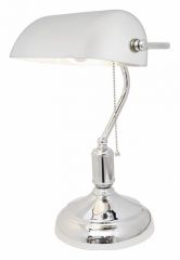 Настольная лампа декоративная Lumina Deco Banker LDT 305 WT+CHR