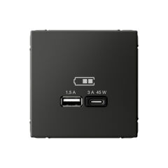  Systeme Electric ARTGALLERY USB РОЗЕТКА A + тип-C 45Вт высокоскор.заряд. QC, PD, механизм, БАЗАЛЬТ
