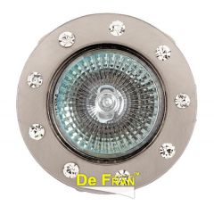 Точечный светильник De Fran FT 192 SN "Поворотный в центре", "стразы" сатин-никель MR16 1 x 50 вт