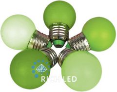  Rich LED Лампа светодиодная RL-BL E27 220В 1Вт зеленый RL-BL-E27-G45-G