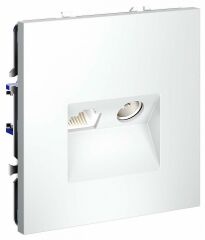 ТВ-розетка и розетка Ethernet RJ-45 без рамки Voltum S70 VLS060702