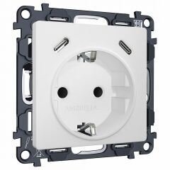 Розетка с заземлением и 2хUSB type C, без рамки Ambrella Volt MA MA130510