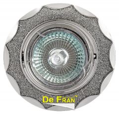 Точечный светильник De Fran FT 837AK chs "Поворотный в центре" хром + серый MR16 1 x 50 вт