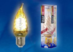  Uniel Лампа энергосберегающая (03864) E27 12W Gold витая золотая ESL-C21-TW12/GOLD/E27