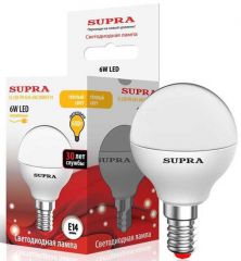 Лампа светодиодная Supra SL-LED-PR-G45-6W/3000/E14