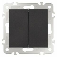 Выключатель проходной двухклавишный без рамки Arte Milano 206 206.32-2.black