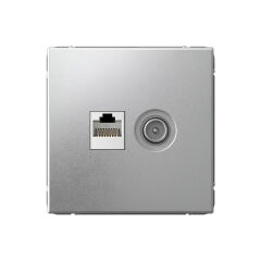  Systeme Electric ARTGALLERY РОЗЕТКА двойная ТВ + компьютерная RJ45, кат. 5Е, АЛЮМИНИЙ