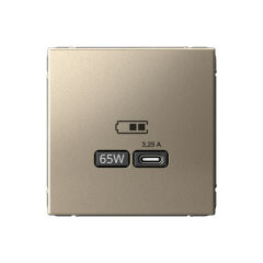  Systeme Electric ARTGALLERY USB РОЗЕТКА тип-С 65Вт высокоскор.заряд. QC, PD, механизм, ШАМПАНЬ
