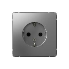  Systeme Electric ARTGALLERY РОЗЕТКА с заземлением со шторками, 16А, механизм, СТАЛЬ