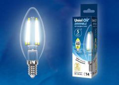 Лампа светодиодная Uniel LED-C35-5W/NW/E14/CL/DIM GLA01TR картон
