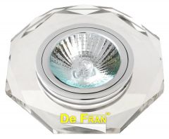 Точечный светильник De Fran FT 846 M "Многогранник" прозрачное стекло / серебро MR16 1 x 50 вт