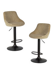 Набор 2 шт Стул барный Dobrin LOGAN BLACK, мокко велюр (MJ9-9)