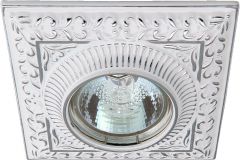 Точечный светильник De Fran FT 1124 SCH "Квадрат" белый с серебром MR16 1 x 50 вт