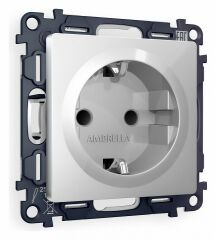 Розетка с заземлением и со шторкой, без рамки Ambrella Volt Quant MA407010