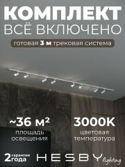 Комплект трековый Hesby Lighting Skylite №3 HSBL_kompl_S003_NI3W3K