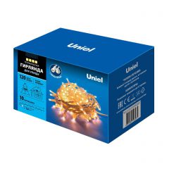 Уличная светодиодная гирлянда (UL-00003685) Uniel 220V теплый белый ULD-S1000-120/TWK Warm White IP67