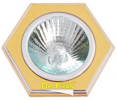 Точечный светильник De Fran 16172 DQ "Шестигранник" сатин-золото + хром MR16 1 x 50 вт