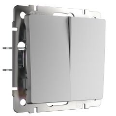  Werkel W1122006/ Выключатель двухклавишный проходной (серебряный) W1122006