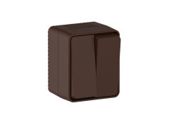  Systeme Electric ATLASDESIGN PROFI IP54 О/У 2-клавишный ВЫКЛЮЧАТЕЛЬ, сх.5, 10АХ, КОРИЧНЕВЫЙ