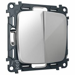 Выключатель перекрестный двухклавишный без рамки Ambrella Volt OMEGA MO403030