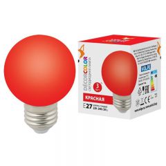 Лампа светодиодная (UL-00006959) Volpe E27 3W красная LED-G60-3W/Red/E27/FR/С
