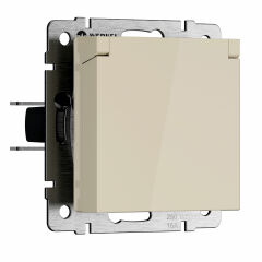  Werkel Розетка влагозащ. с зазем. с защит. крышкой и шторками N (слоновая кость) W1171203