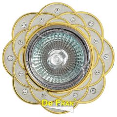 Точечный светильник De Fran FT 193 PSG "Поворотный в центре", "стразы" перламутровый серебро + золото MR16 1 x 50 вт