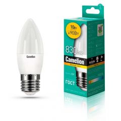 Лампа светодиодная Camelion E27 10W 3000K LED10-C35/830/E27 13560