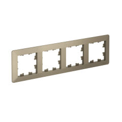  Systeme Electric ATLASDESIGN AIR 4-постовая РАМКА, ШАМПАНЬ/дымчатый черный