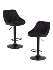 Набор 2 шт Стул барный Dobrin LOGAN BLACK, черный велюр (MJ9-101)