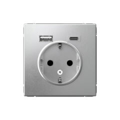 Systeme Electric ARTGALLERY РОЗЕТКА 16А с 2 USB A+C, 5В/2,4А/3,0А, 2х5В/1,5А, механизм, АЛЮМИНИЙ