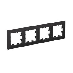  Systeme Electric ATLASDESIGN AIR 4-постовая РАМКА, КАРБОН/дымчатый черный