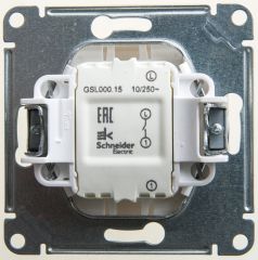  Schneider Electric GLOSSA Нажимная КНОПКА, сх.1, 10АХ, механизм, ПЕРЛАМУТР