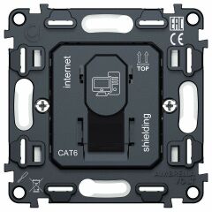 Механизм розетки телефонной RJ-11 со шторкам Ambrella Volt QUANT VM185