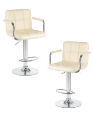 Набор 2 шт Стул барный Dobrin KRUGER ARM, кремовый