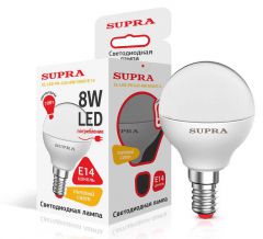 Лампа светодиодная Supra SL-LED-PR-G45-8W/3000/E14