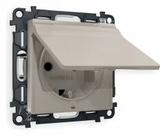 Розетка с заземлением и со шторкой, без рамки с крышкой Ambrella Volt Quant MA368010