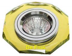 Точечный светильник De Fran FT 846 My "Многогранник" желтое стекло MR16 1 x 50 вт
