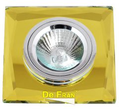 Точечный светильник De Fran FT 848-2 y "Квадрат" желтое стекло MR16 1 x 50 вт