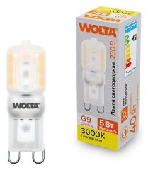 Лампа светодиодная Wolta G9 5Вт 3000K WSTD-JCD-5W3KG9-P