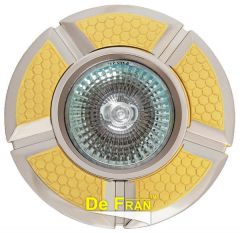 Точечный светильник De Fran 16F161 DQ "Круг 5 долей, чешуя" сатин-золото + хром MR16 1 x 50 вт