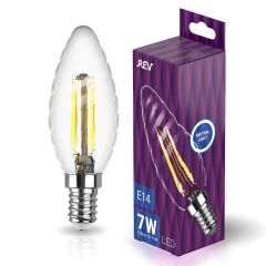Лампа светодиодная филаментная REV TC37 E14 7W 4000K DECO Premium свеча на ветру 32493 5