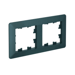  Systeme Electric ATLASDESIGN AIR 2-постовая РАМКА, ИЗУМРУД/дымчатый черный