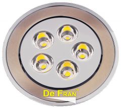 Точечный светильник De Fran FT 905 LED SNCH светодиодный поворотный, с ПРА и LED сатин-никель + хром, спектр белый 4000К LED 5 x 1 вт