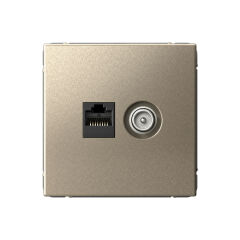  Systeme Electric ARTGALLERY РОЗЕТКА двойная ТВ + компьютерная RJ45, кат. 5Е, ШАМПАНЬ