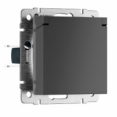  Werkel Розетка влагозащ. с зазем. с защит. крышкой и шторками N (графит матовый) W1171264