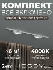 Комплект трековый Hesby Lighting №1 однофазная накладная Skylite HSBL_kompl_S001_NI1W4K