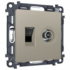 ТВ-розетка и розетка Ethernet RJ-45 без рамки Ambrella Volt ALFA MA372510